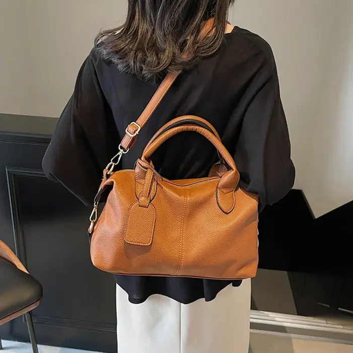 Sac à bandoulière de luxe en cuir souple PU pour femmes