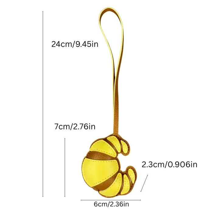 Breloque de sac croissant vibrante-un tableau de chic parisien en 6 couleurs appétissantes-cuir PU-cadeau idée pour femmes/enfants/accessoire de sac