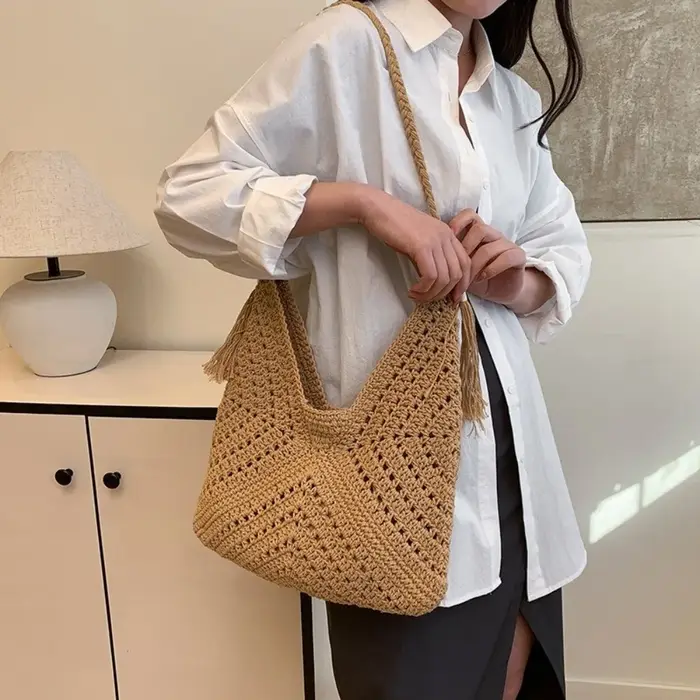 Sac à bandoulière bohème simple en tricot