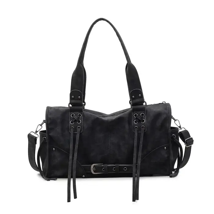 Sac à main de moto rétro pour femmes, Design à pompon, sac d'oreiller à bandoulière haut de gamme, t