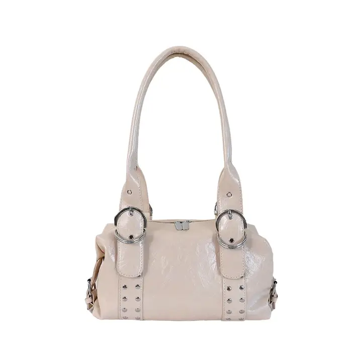 Nouveau Sac Boston Vintage 2026 pour Femme, Sac à Main Rétro en Cuir PU Souple avec Détails Rivets, 