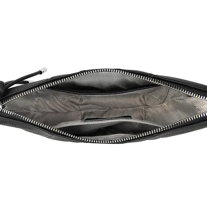 Sac beige en forme de croissant Sac bandoulière minimaliste en cuir véritable pour femme