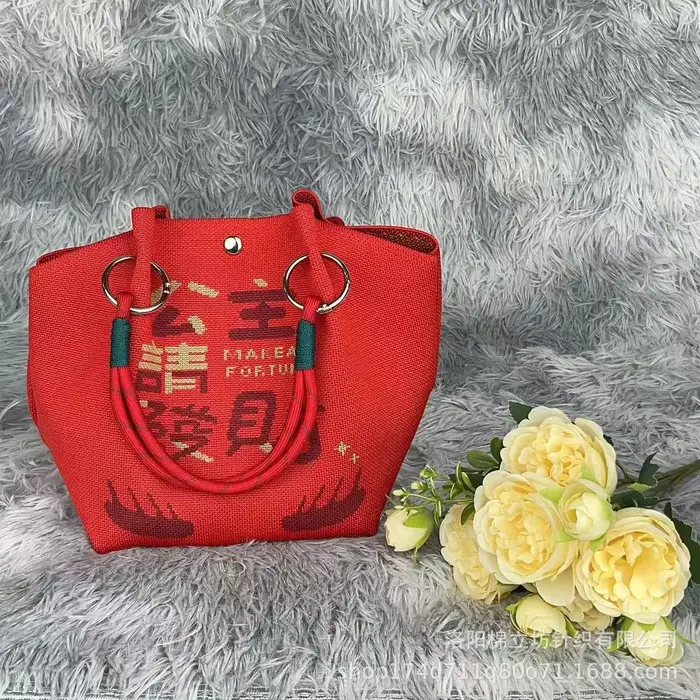 Style coréen tricoté corde noeud sac à main décontracté polyvalent petit sac en tissu sac de rangement femmes sac Macaron couleur broderie florale