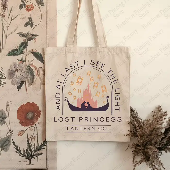 Raiponce Lost Princess Pattern Sac fourre-tout en toile Lanterne Co. Sac à bandoulière pour femmes