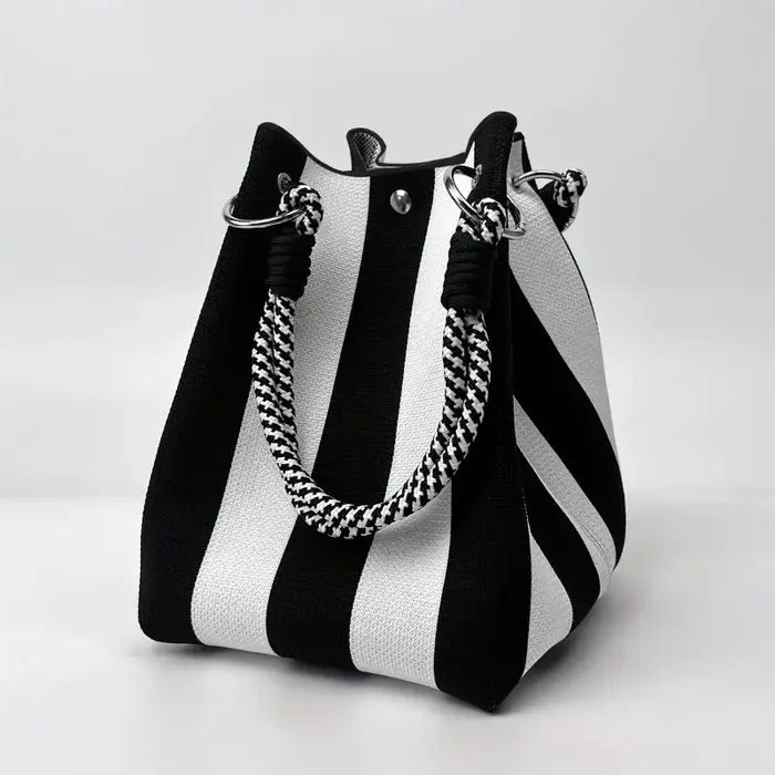 Sac seau tissé multicolore