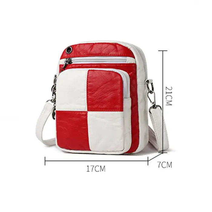 Mini sac à bandoulière en cuir PU souple pour femme
