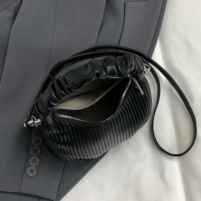 Sacs à main en cuir PU plissés pour femmes