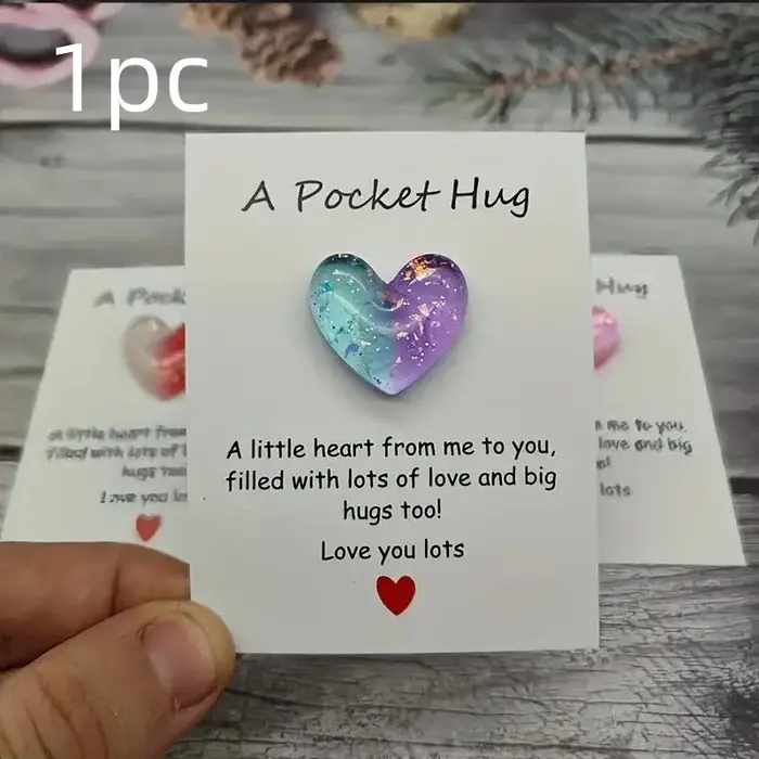 Pochette Décorée en Forme de Petit Cœur, avec Carte d'Encouragement, pour Anniversaire Spécial, Mari