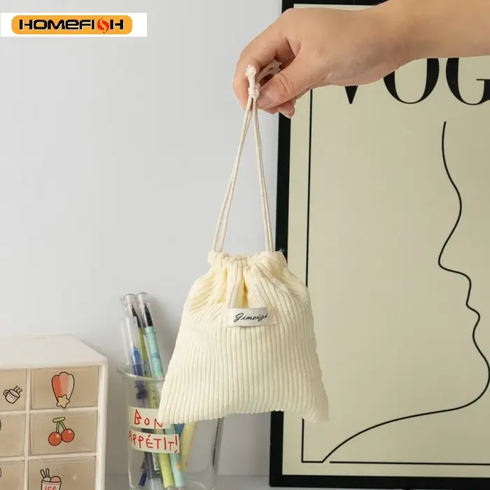 Sac à cordon en velours côtelé HOMEFISH, cadeau de Noël, bonbons, bijoux, cosmétiques, pièces de mon
