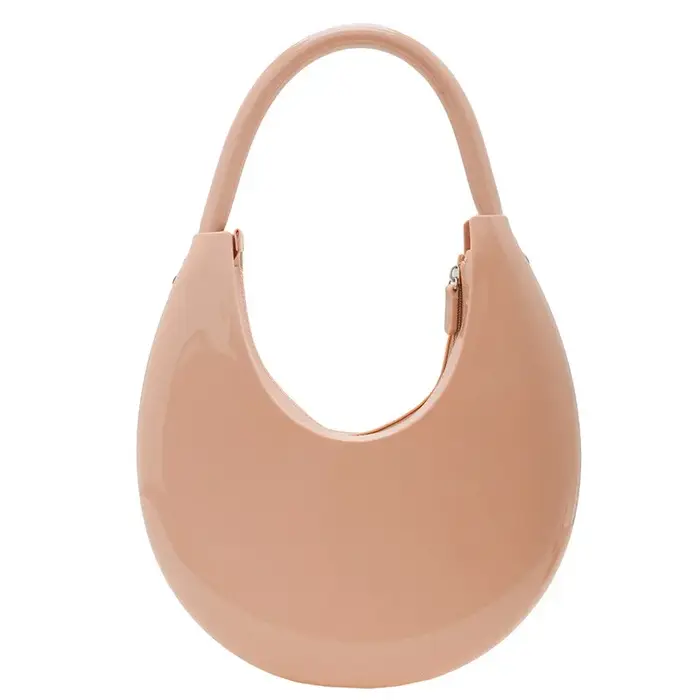 Sac demi-lune pour femmes, nouvelle mode, sacs de styliste en PVC souple et solide, sac à bandoulièr