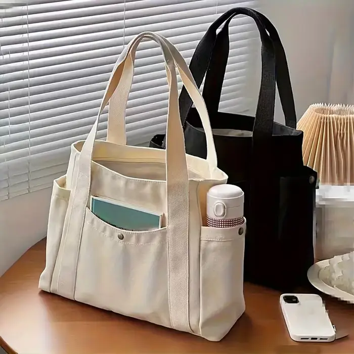 Sac fourre-tout à fermeture éclair de style voile universitaire de grande capacité – Sac de travail durable et spacieux