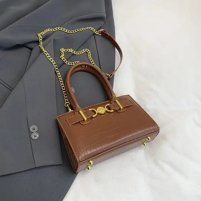 Sac à main classique en cuir Pu pour femmes, sac à bandoulière à motif de pierre, sac de luxe de sty
