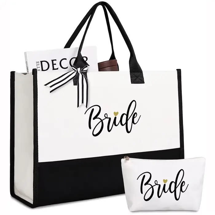 Sac fourre-tout et trousse de maquillage pour mariée