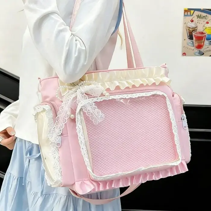 Sac Ita japonais Y2K transparent de grande capacité