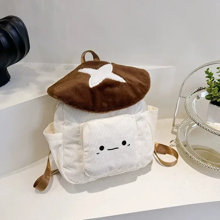 Sac à dos champignon en peluche Kawaii pour femmes
