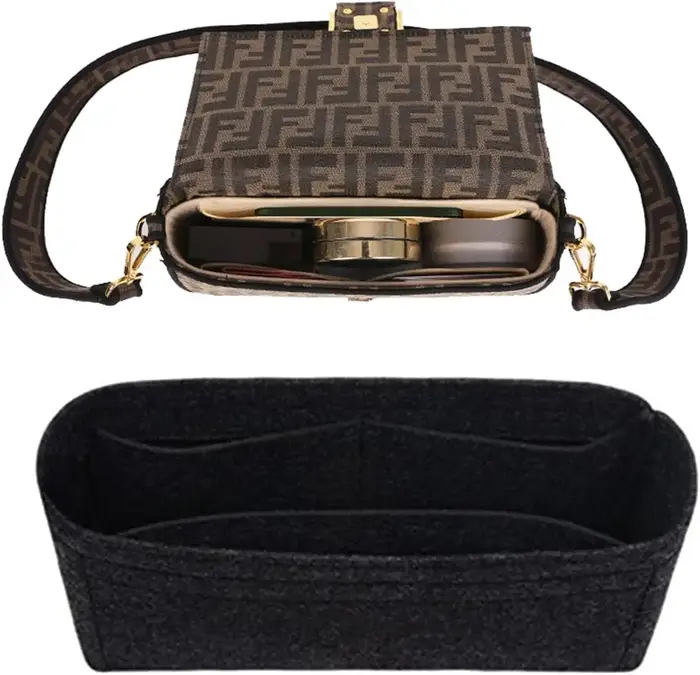 Organisateur de sac à main, organisateur de sac en feutre avec fermeture éclair pour Baguette, petit