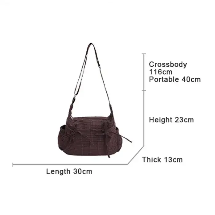 Sac à bandoulière rétro à motif quadrillé