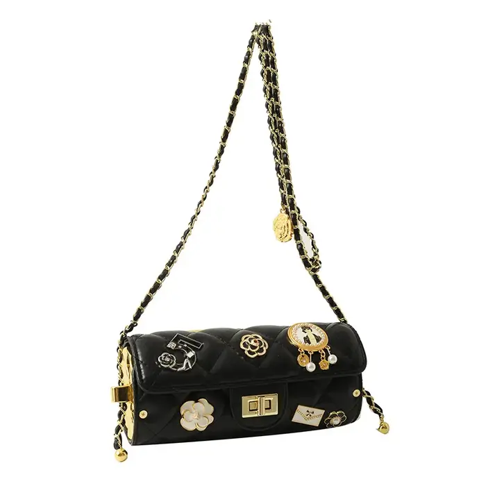 Sac à bandoulière tendance pour femme, petit sac carré en cuir PU, style élégant, texture losanges, 