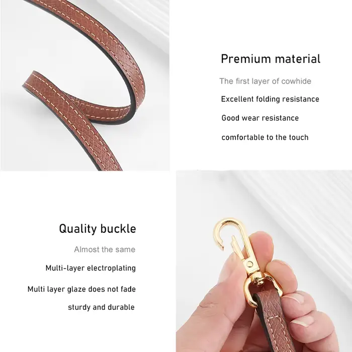 Sangle de sac à bandoulière en cuir pour Longchamp Mini
