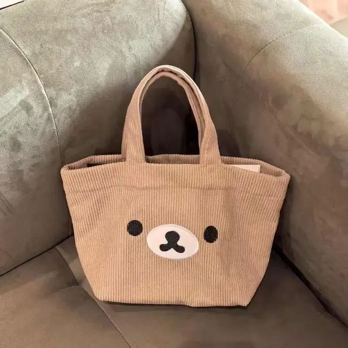 Sac en velours côtelé Portable japonais Rilakkuma