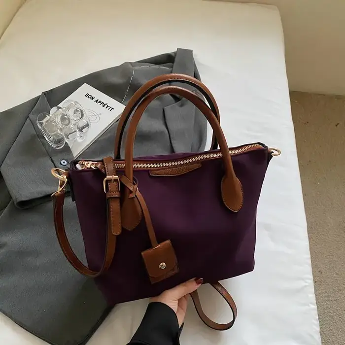 Sac seau à main décontracté de couleur unie pour femmes