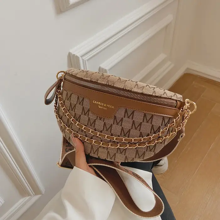 Sac banane à motif à carreaux imprimé pour femmes