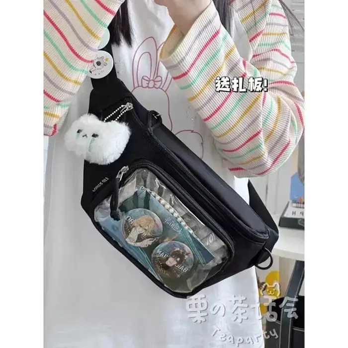 Kawaii japonais Y2K sac de poitrine femmes Lolita mignon sac à bandoulière filles Transparent Itabag sacs à main