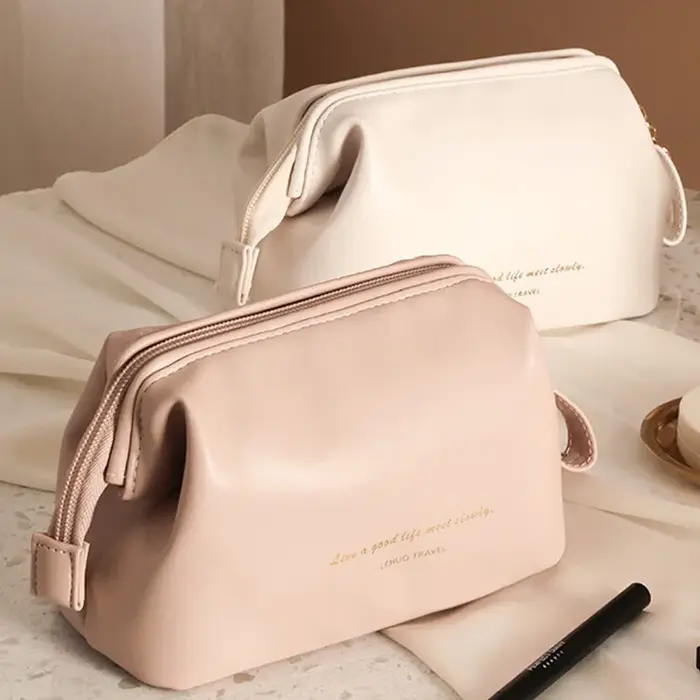 Pochette à maquillage élégante en cuir PU