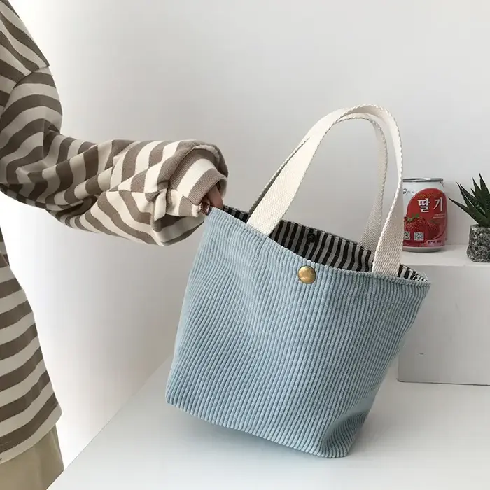 Sacs à main en velours côtelé réutilisables pour femmes