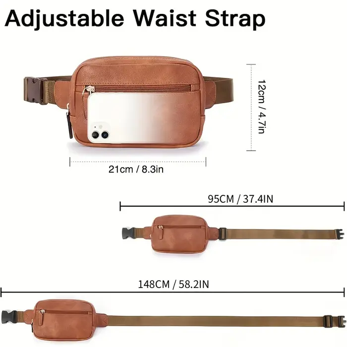 Sac de taille en cuir PU pour femmes et hommes
