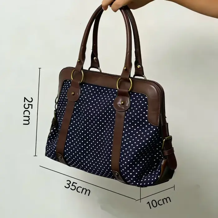 Sac à main coréen rétro à pois