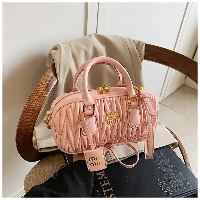 Sac bowling texturé vintage 2026 Nouveauté, Sac à main chic plissé à poignée supérieure, Sac bandoul