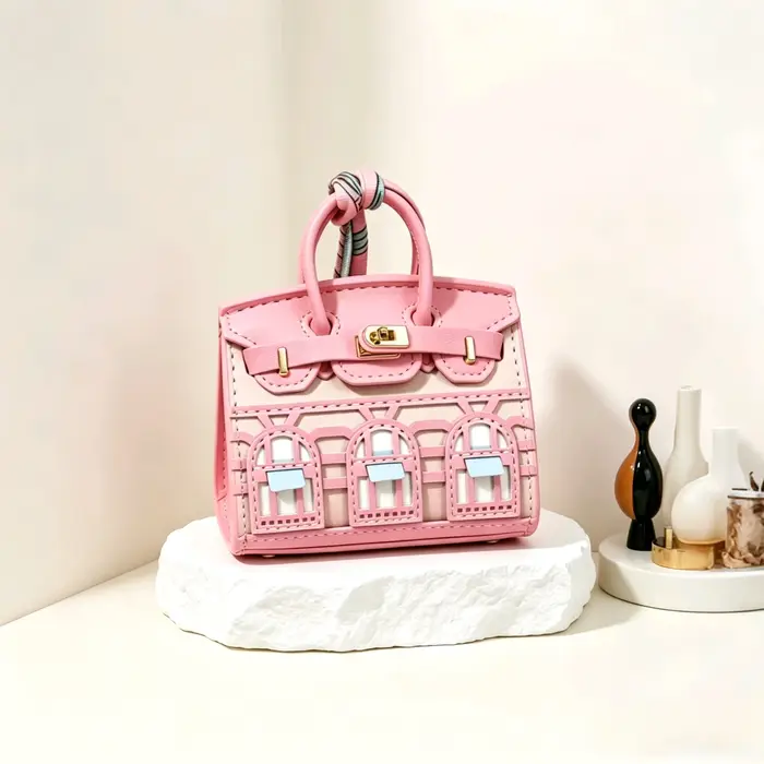Mini porte-clés en cuir de luxe