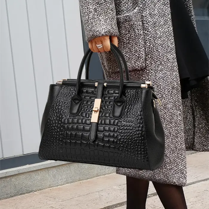 Aidrani-Sac à Main en Cuir group pour Femme, Sac Cirhide de Luxe, Design Motif Crocodile, Haut de Ga
