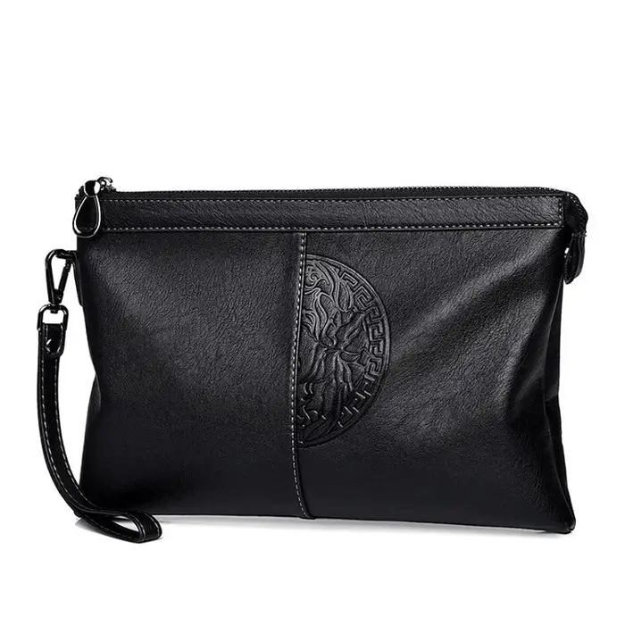 Pochette homme en cuir tanné végétal