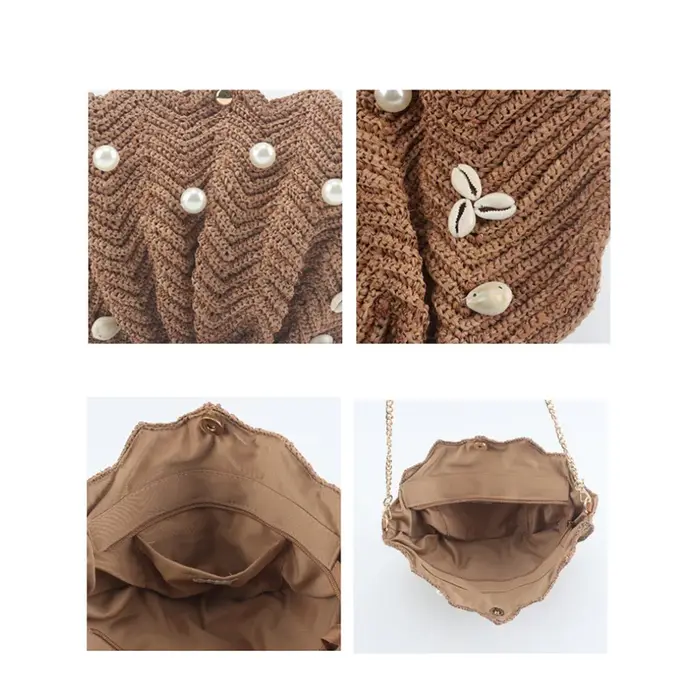 Sac à bandoulière en raphia tressé
