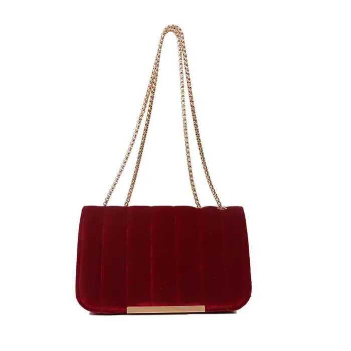 Petit sac carré en velours vintage pour femme