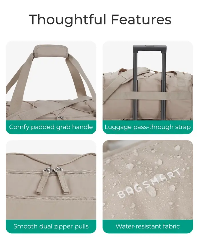 BAGSMART-Sac de sport léger avec compartiment à chaussures pour femme, sacs de sport étanches, bagage à main de voyage, rangement, 30L, 4 en 1