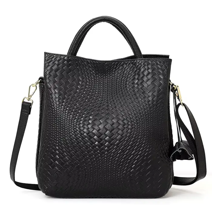 Aidrani Le sac à main en cuir véritable pour femme avec de motifs tissés luxueux est une grande capa