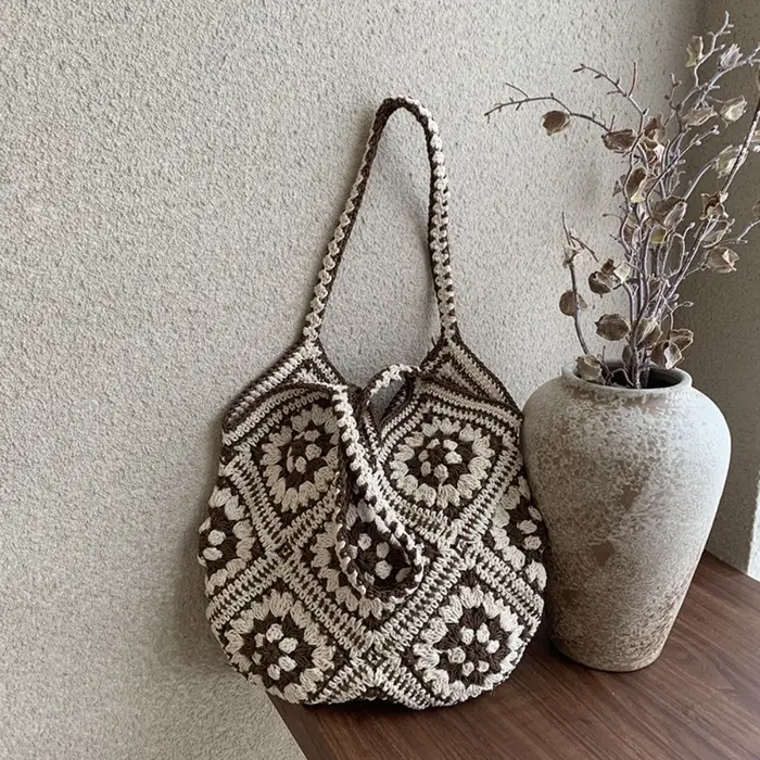 Sac fourre-tout en crochet bohème vintage