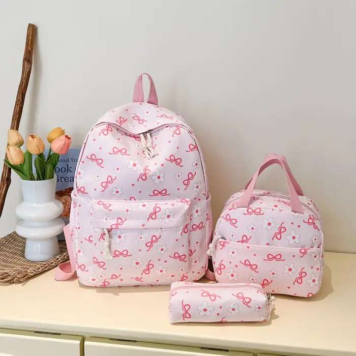 Sac à dos imprimé fleurs avec nœud
