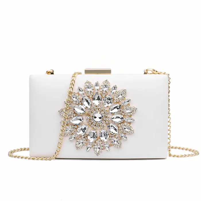 Pochette blanche pour femmes, pochette de mariage, sac à main de soirée de mariée, sacs d'été en cri