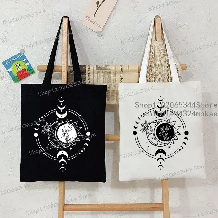 Vintage lune et soleil imprimé femmes sac à bandoulière drôle mode