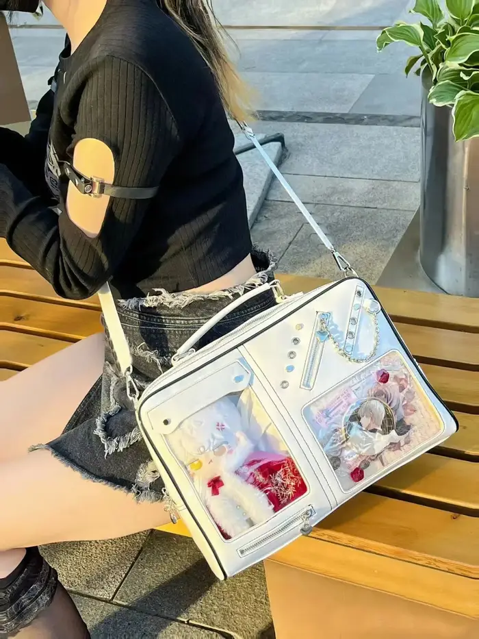 JIAERDI Harajuku blanc sac de messager Packpack femmes nouveau Transparent Jk poignée sacs à bandoulière femme Lolita doux Ita sac filles