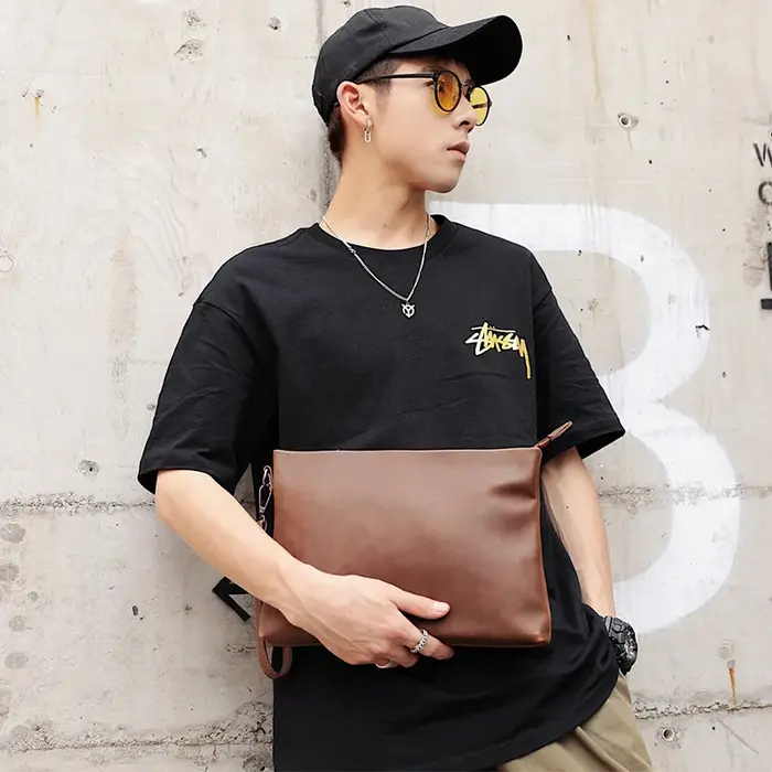 Pochette en cuir de cheval vintage pour hommes