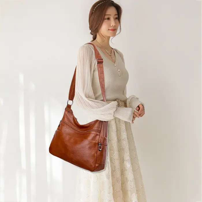 Sac messager en cuir PU pour femme