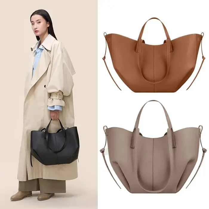 Nouveau sac fourre-tout en cuir grande taille pour femmes, sac à main Niche féminine, sac à bandouli