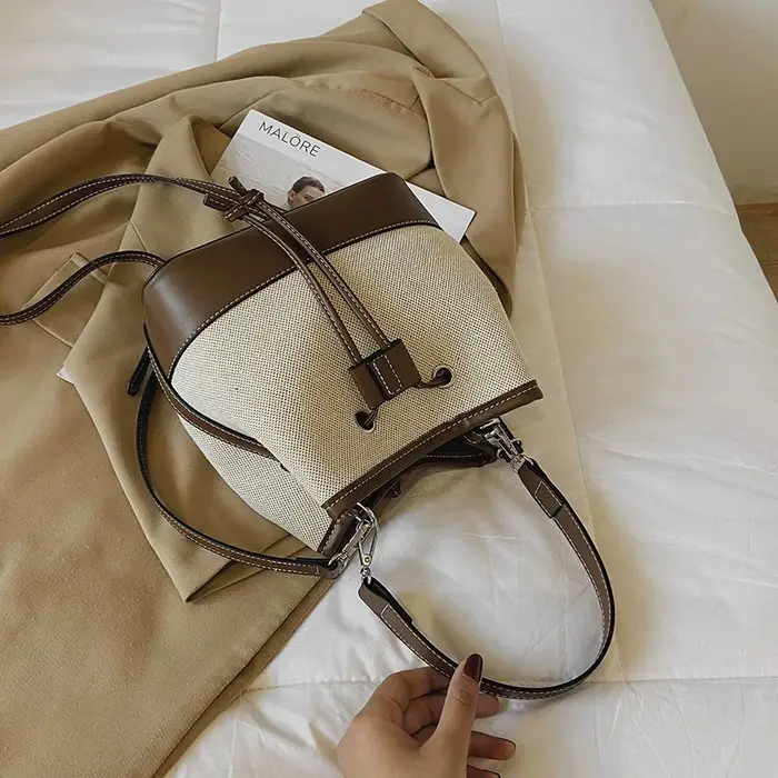 Sac seau tendance pour femme – Nouvelle collection en toile avec cordon de serrage