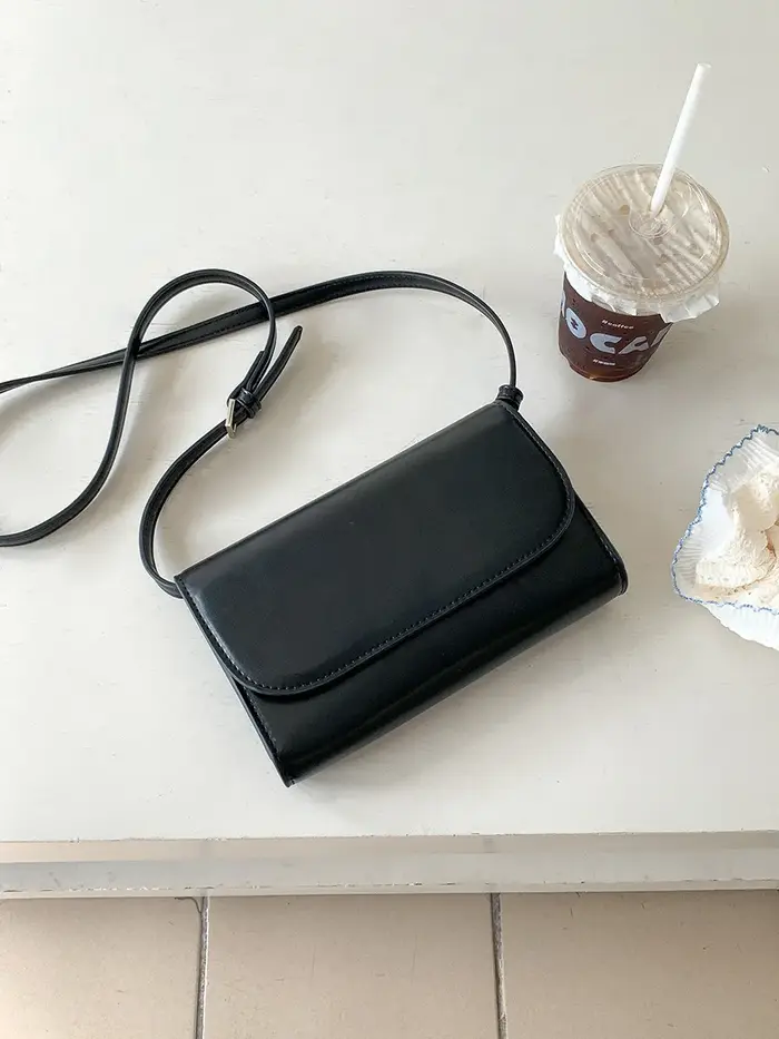 Sac Messager Femme en Cuir PU, Petit Sac à Main de Marque pour Dames, Sac Bandoulière à Rabat pour T