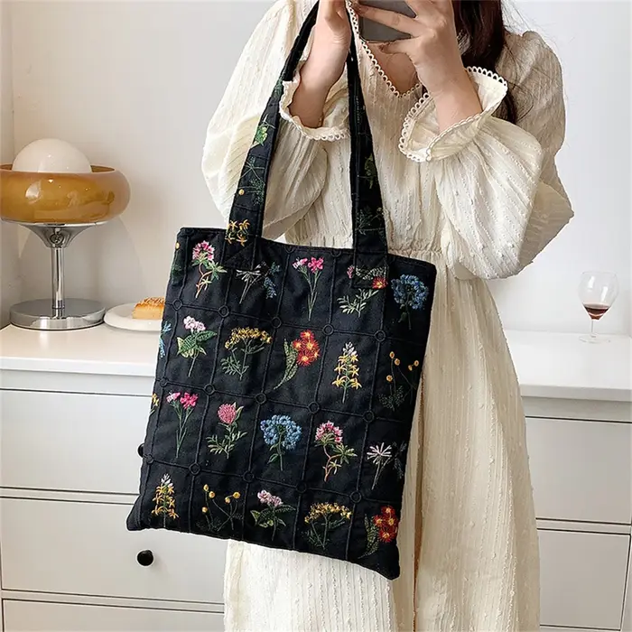 Sacs pour femmes de haute qualité, sacs à main brodés, sacs à main décontractés pour femmes, sacs à main vintage pour filles